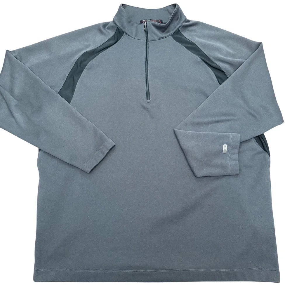 Nike Tiger Woods Collection Quarter Zip Pullover Mens XL Grey Black Golf‎ Top